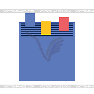 Knowledge base. Directory with bookmarks. Thick book - royalty-free vector clipart