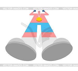 Champion of basketball with gold medal. Bottom view - vector image