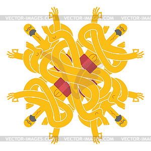 Yogi pattern. Emblem for yoga school. Indian yoga i - vector clipart