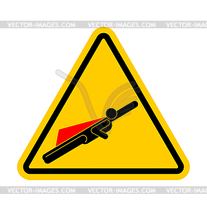 Attention super hero. Danger superhero. Road - vector clipart