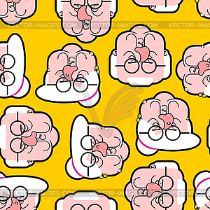 Wicked grandmother pattern. Angry Old hag background - vector clip art