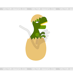 Вылупившийся динозавр из яйца - векторизованное изображение