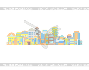 City landscape. Building and skyscraper. Town vecto - vector clipart