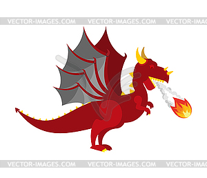 Red Dragon . Mythical Monster with wings. Terrible - vector clipart