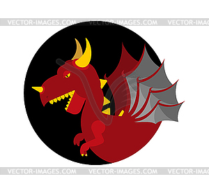 Red Dragon . Mythical Monster with wings. Terrible - vector clip art