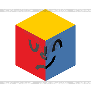 Cube head symbol. face Abstract Business Logo - vector clip art