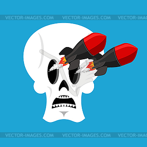 Skull and missile. Head of skeleton releases - vector clip art