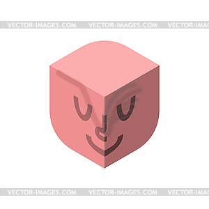 Cube head symbol. face Abstract Business Logo - vector clipart