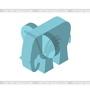 Elephant isometry style. African animal - royalty-free vector image