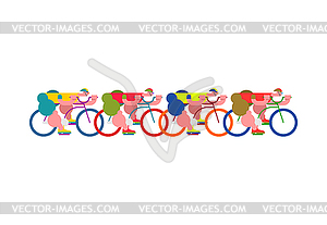 Bicycle race. Cyclist. Racers on bicycles. Sports - vector clipart