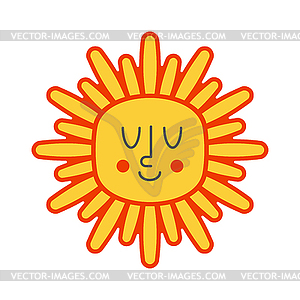 Cheerful sun happy . Summer - vector image