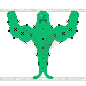 Strong cactus. Powerful plant is desert - vector clipart