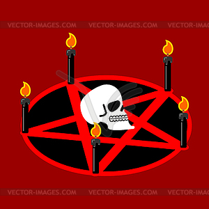 Pentagram of devil. Satan sign. Ritual symbol. - stock vector clipart