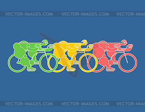 Bicycle race. Cyclist. Racers on bicycles. Sports - vector image