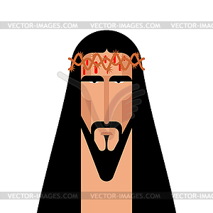 Jesus Christ Face. Gods Son. Biblical religious - royalty-free vector image