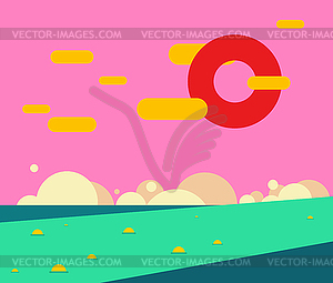 Fantastic landscape. Abstract nature. Unusual - vector clip art