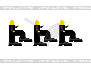 Go to work. Worker steps to work. Manager goes to - vector image