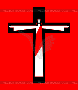 Jesus crucified cross. Gods Son. Biblical - vector image