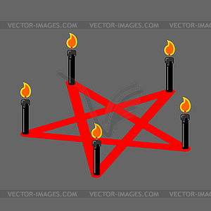 Pentagram of devil. Satan sign. Ritual symbol. - vector image