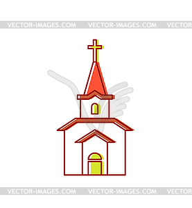 Church sign Catholic Christian house religion. - vector clip art