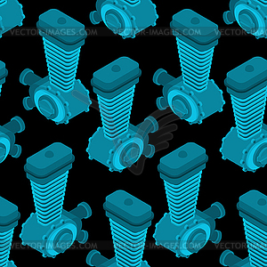 Engine racing Isometric pattern seamless. Motor - vector clipart