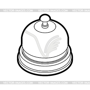 Reception bell Isometrics . Table bell illustrati - vector image