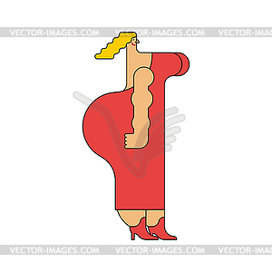 Beautiful woman in red dress. Sexy Lady - vector image