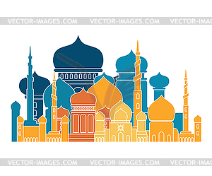 Mosque Islamic religious building. for Musli - vector image