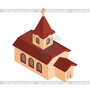 Church Isometrics Catholic Christian house religion - vector image