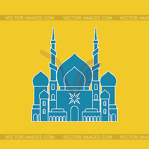 Mosque Islamic religious building. for Musli - vector image