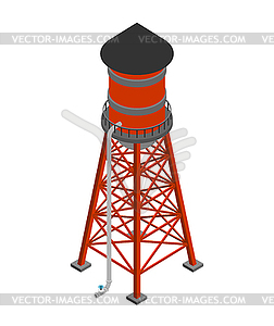 Water tower isometric . Water-bearing tower. illu - vector image