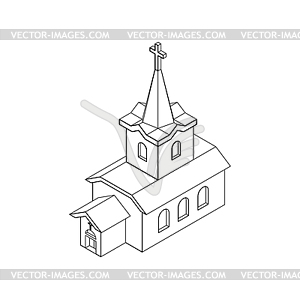 Church Isometrics Linear style Catholic Christian - vector clipart
