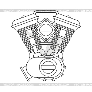 Engine racing bike. Motor motorcycle . illustrati - vector image