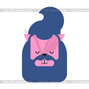 Cat Hipster face. Fashionable hair and tunnels in - vector clipart