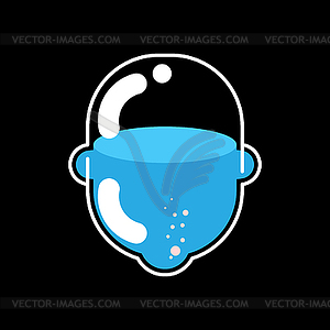 Water in head Glass transparent - vector clipart