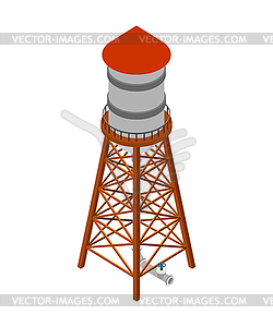 Water tower isometric . Water-bearing tower. illu - vector clip art