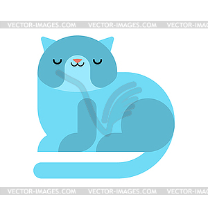 Blue Cat Pet . Animal - vector image