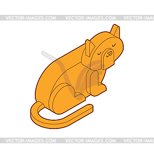 Red cat Isometric. Home pet 3d - vector image