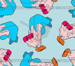 Mermaid isometric pattern seamless. Underwater - vector image