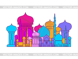 Mosque Islamic religious building. for Musli - vector image