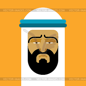 Arabian man face portrait. OAE guy head - vector EPS clipart