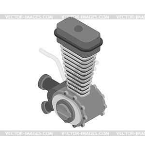 Engine racing Isometric. Motor motorcycle . illus - vector image