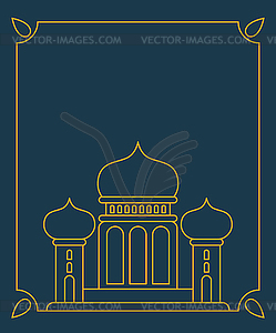 Mosque Islamic religious building. for Musli - vector image