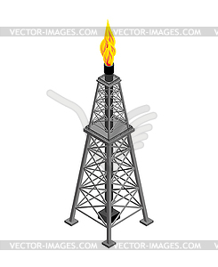Gas tower Isometric . Industrial object - vector clip art
