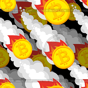 Falling bitcoin price pattern. Decrease in value - vector image