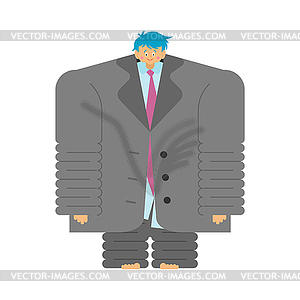 Boy in big suit. Small businessman. Child in his - vector EPS clipart