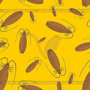 Cockroach pattern seamless. Insect background. - vector clip art