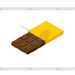 Chocolate bar Pixel art. Sweetness 8 bit. Food - royalty-free vector image