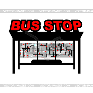 Bus stop . bus station - vector image