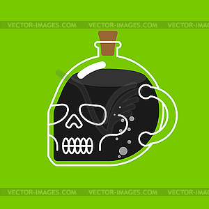 Skull bottle of poison. potion  - vector clip art